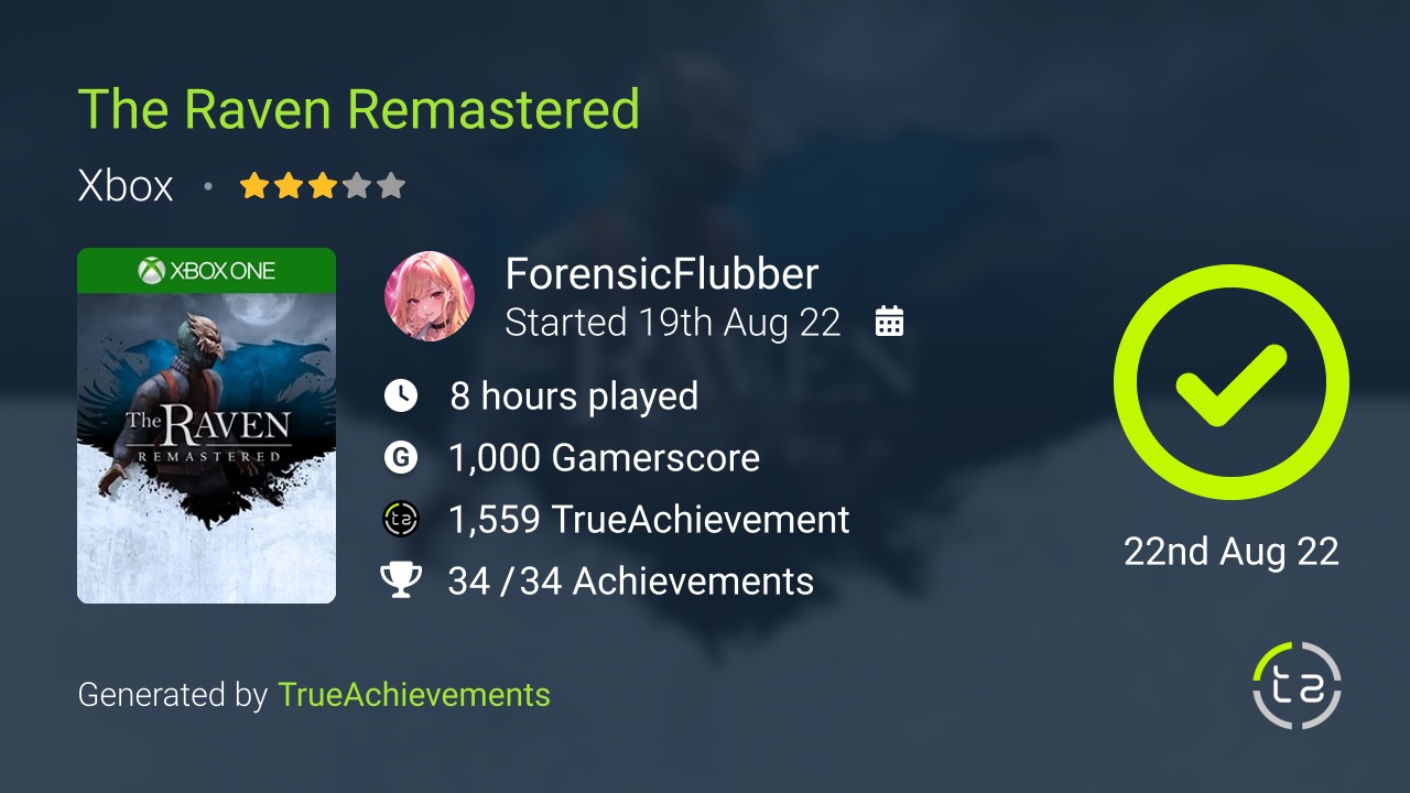 The Raven Remastered achievement summary